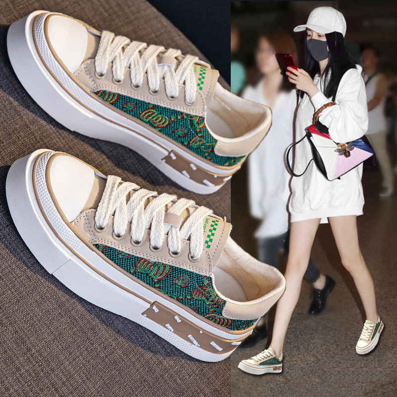 Designer Shoes 2025 New Canvas Shoes Women's Breathable And Comfortable Sports Shoes Casual Thick Soled Women's Shoes Student Multi Function