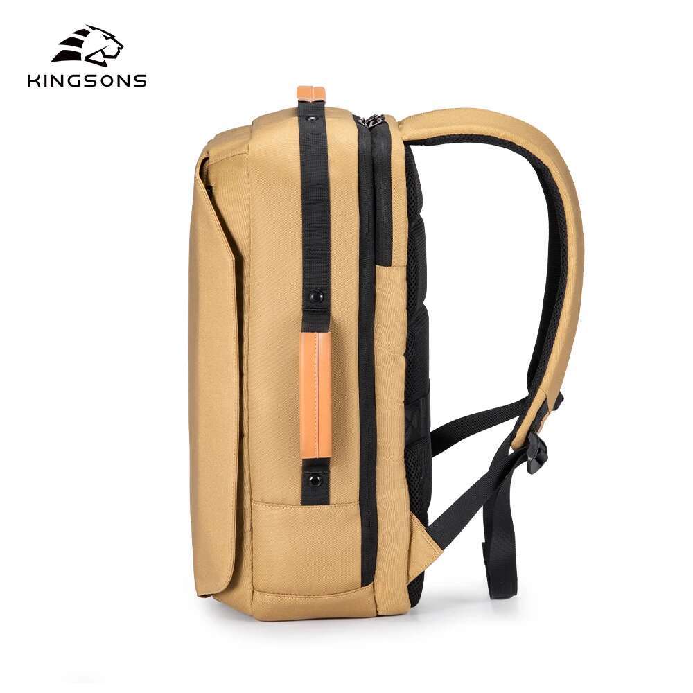 Kingsons 2025 New Recycled Polyester 23 L Large Capacity Backpack For Men Women 15.6 Inch Laptop 180° Open Waterproof Travel Bag