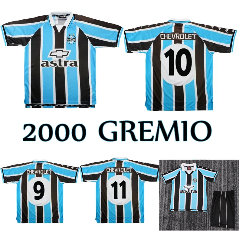 2000 gremio retro soccer jersey 2001 Ronaldinho ZINHO NENE WARLEY Gremio Alegre home vintage old classic Men kids kit football shirt size 16-2XL