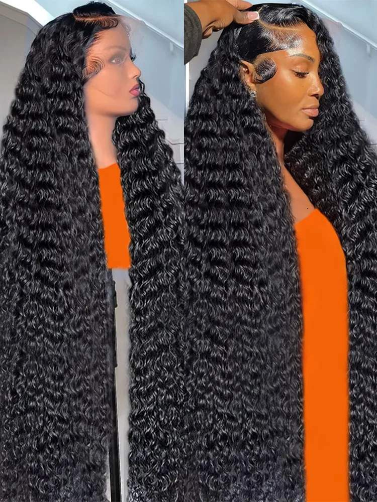 300% High Density Loose Deep Wave 40Inch 13x6 13x4 HD Lace Frontal Human Hair Wig Full Glueless Ready To Go Preplucked Curly Wig 250322