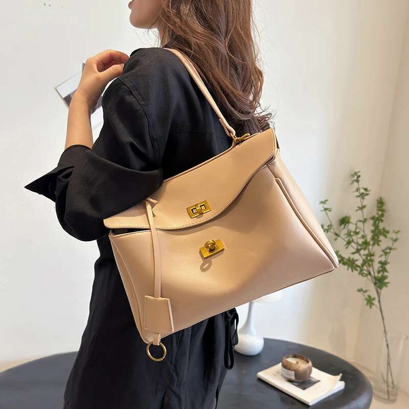 Lizzytsu Brand PU Solid Square Shoulder Fashion Crossbody Bags Women Retro Handbag Casual Korea Designer Tote Bag