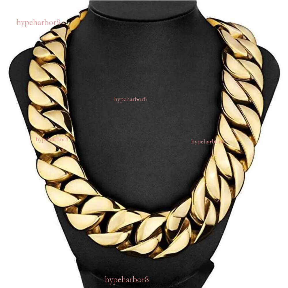 Top quality Mens 31mm Large Heavy Polished Stainless Steel Plated Gold sier Thick Chunky Cuban Curb Chain k Necklace Jewelry gift