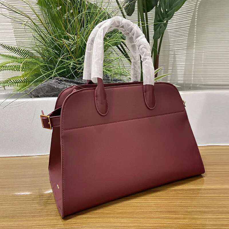 High End Leather Margaux Minimalist Shoulder Handbag for Women Designer Female Girls Large Tote Bag