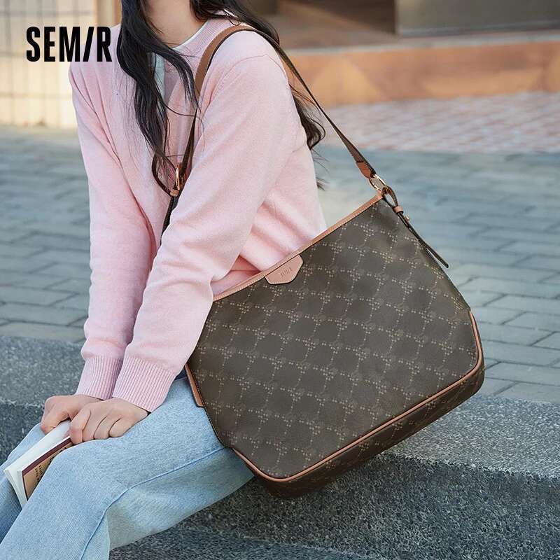 Women's Bags Semir Tote Women New Style Vintage Monogram Crossbody Popular Shoulder Large-capacity Shopping Bag