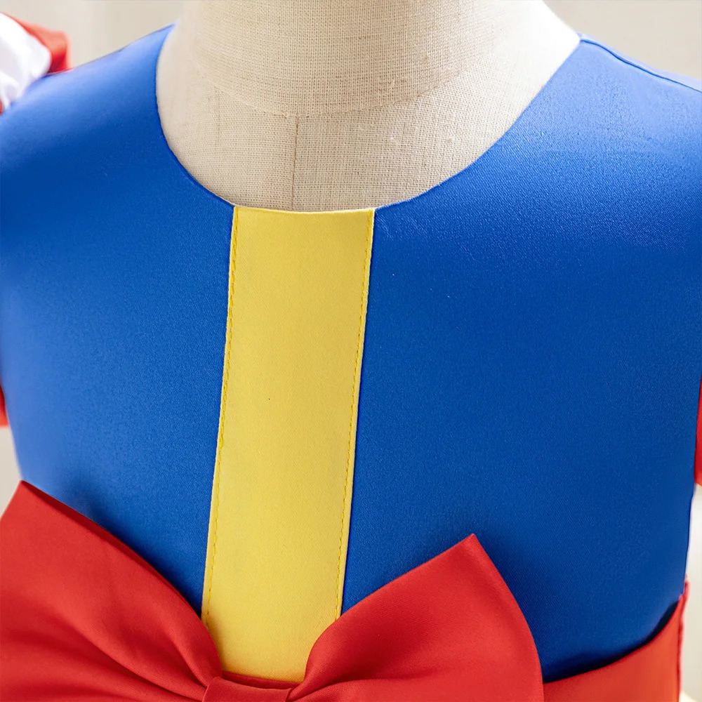 Snow White Princess Dress for Girl Costume With Headwear Carnival Cosplay Halloween Bow Birthday Party Dresses Children Clothing 250325