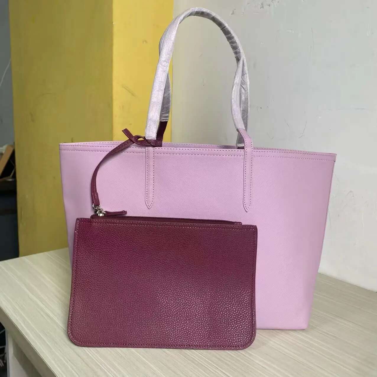 2025 New Elegant 2 PCS Women's Handheld Double Sided Bag Fashionable And Simple Portable Shoulder Shopping Bags Set