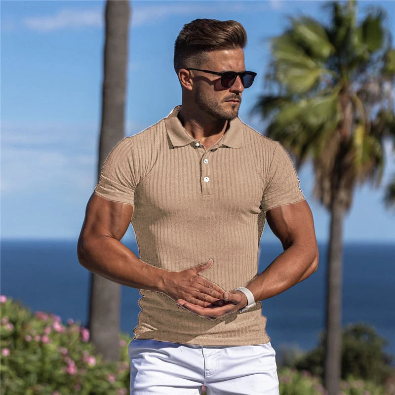 Father Sons Classic Black Ribbon Polo Shirt Short Sleeve Summer Sports and Leisure Loose Elastic Tshirt Fitness Bottom 250326