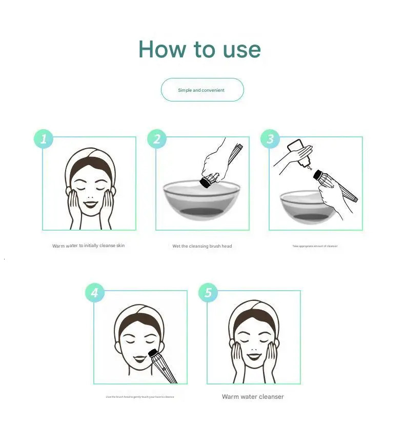Silicone Facial Cleanser Brush - Rechargeable Vibration Massage ExfoliatingPortable Electric Face Scrubber for Women Skincare 250321