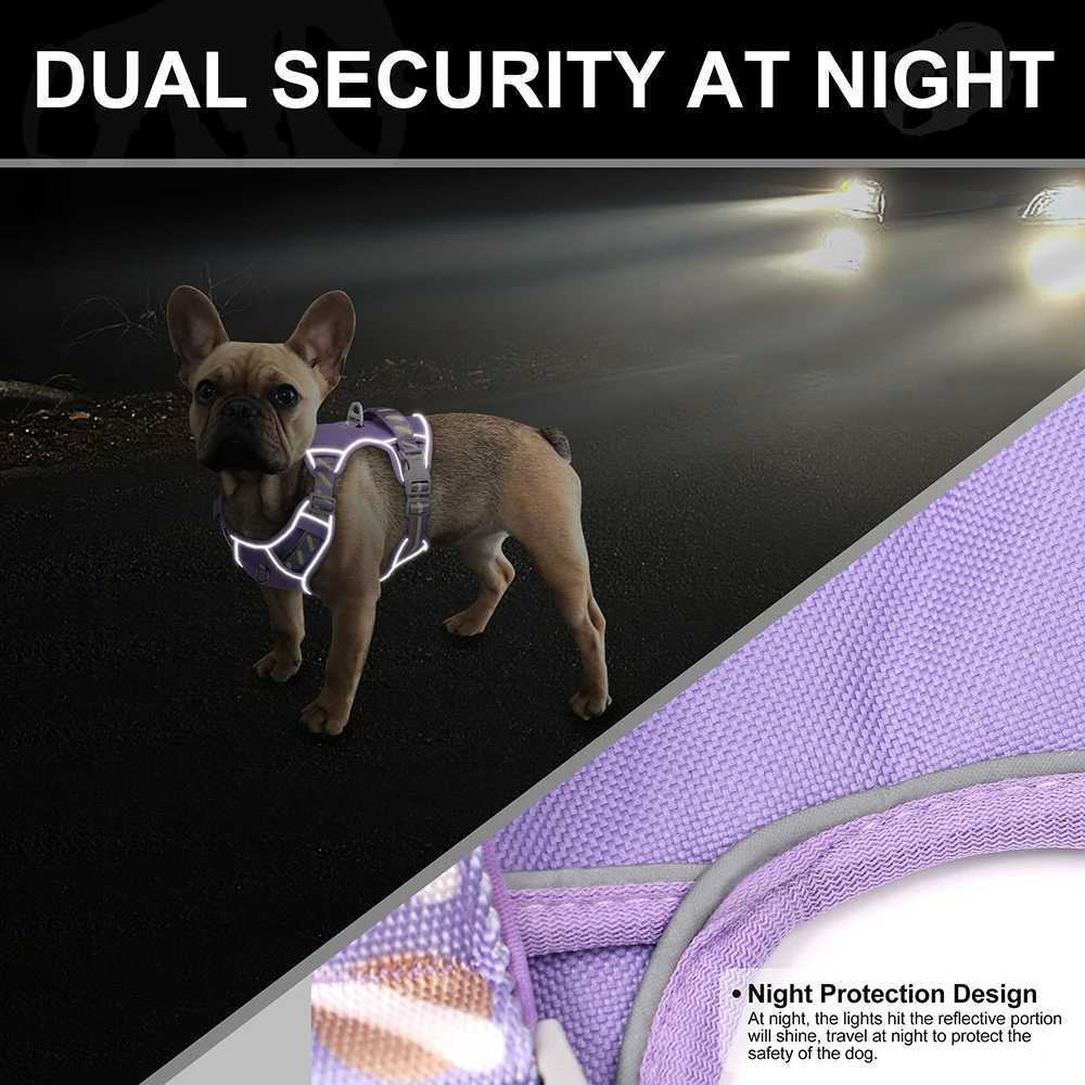 Reflective dog harness set non pull nylon dog vest with control handle pet lead suitable for medium-sized and large dogs X250326