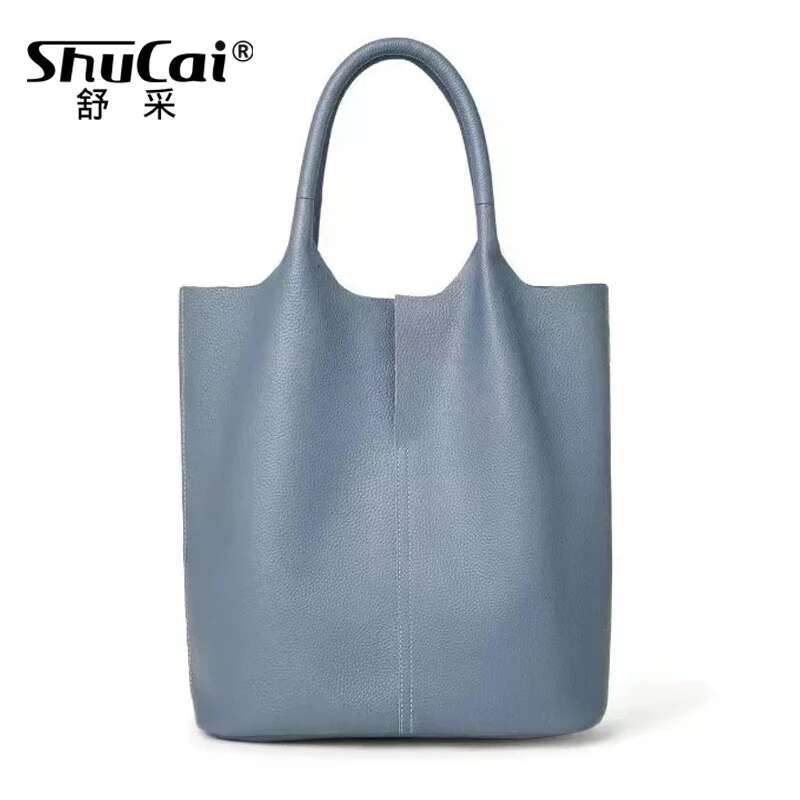 designer bag Genuine Leather Commuter Simple Ladies Soft Cowhide Tote Shoulder Handbag Large Capacity Women Bucket Bag 2025 New