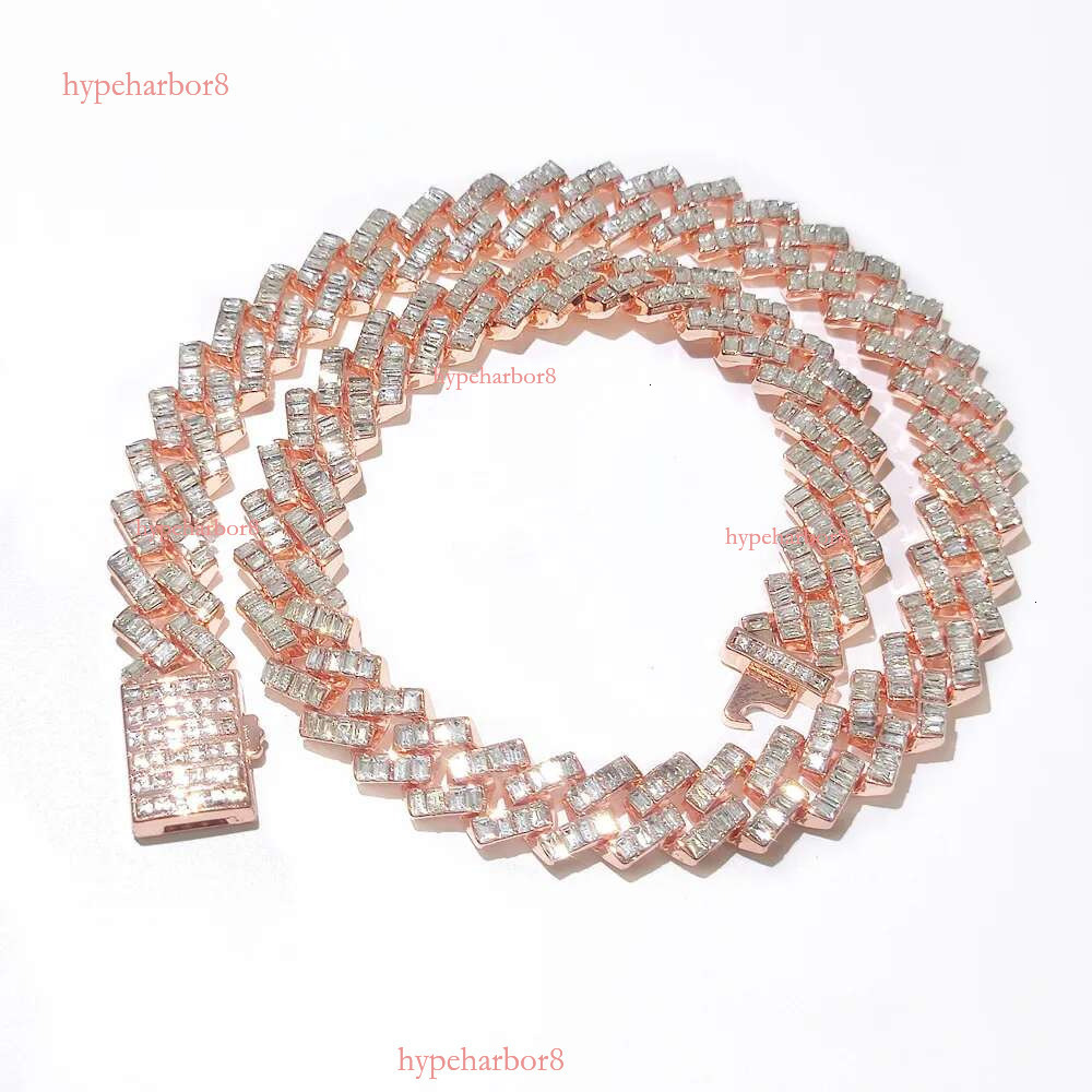 necklace moissanite dia men designer Customization Cuban Full Iced Out Hiphop Chain Pass The Dia Test ice out cuban k chain