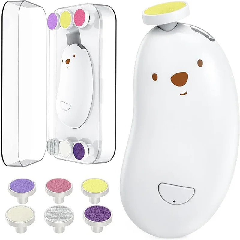 Baby Nail Trimmer Electric Rechargeable Clippers 6 in 1 Low Noise Safe Care Ergonomic Grip Toddler Toes Fingernails Polish Trim 250326
