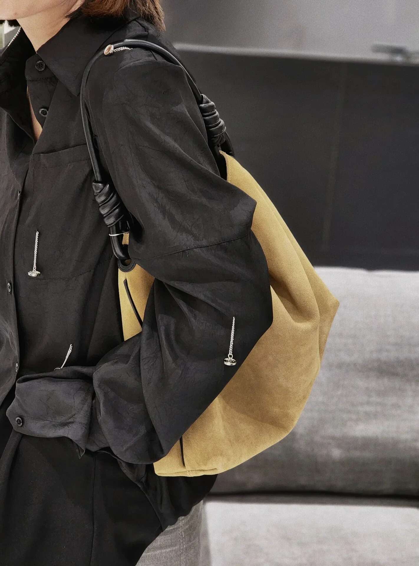All-Match Chamois Matte Suede Cowhide Leather Tote Large Capacity Designer Maillard Dressing Coffee Winter Ladies Handbag