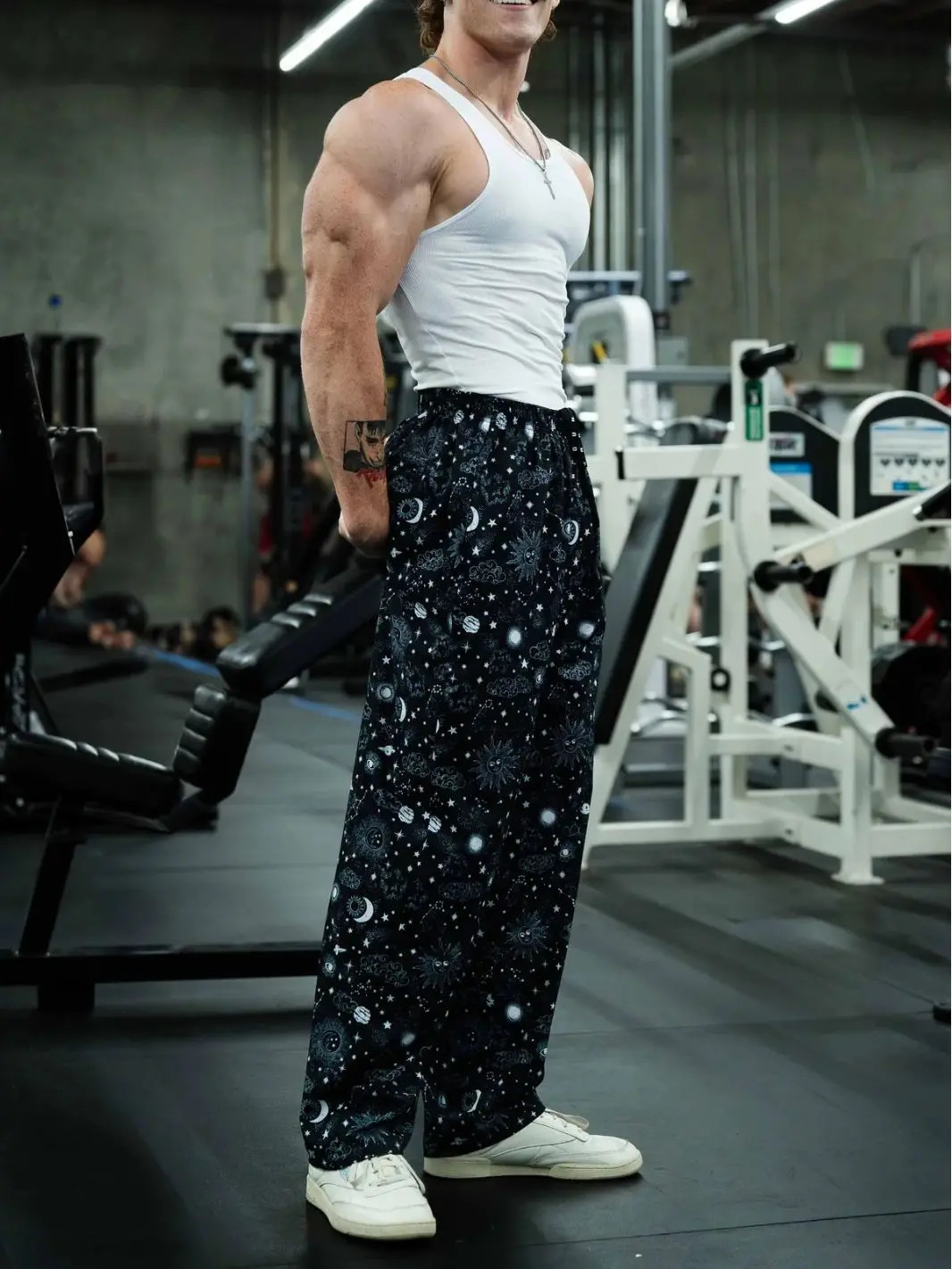 retro thin pants mens summer breathable fast drying loose sports fitness casual digital printing 250326