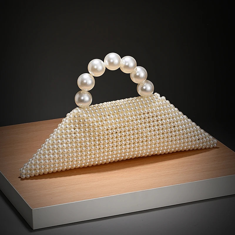 Arrival Casual Niche Handmade Bead Bag Genuine Pearl Special-Shape Tote Fashionable Handbag Beaded Hand-Woven Pearl 250325