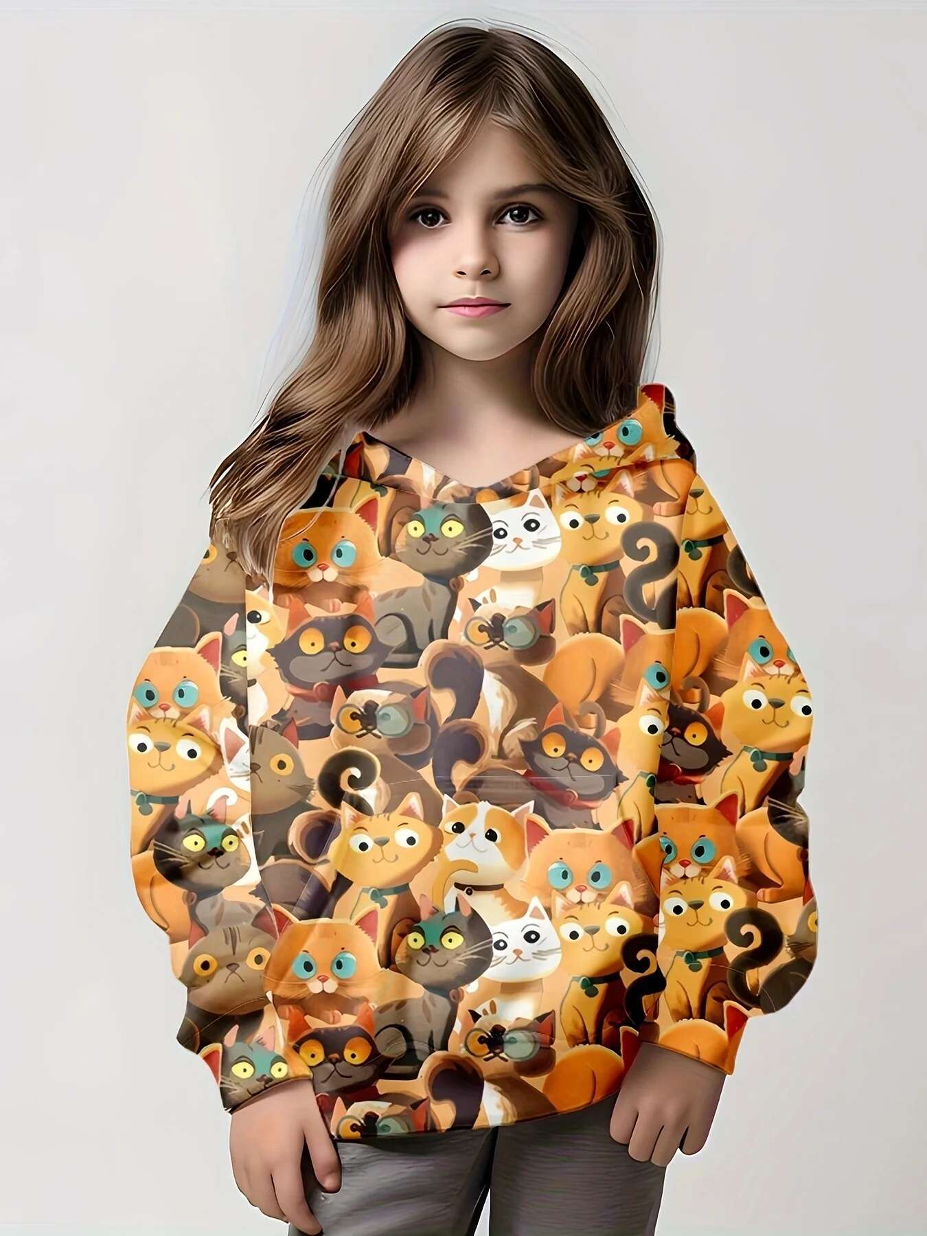 Ddmyshoesvip Kids Clothes Hoodies Spring Fall Long Sleeve Children S Cute Hoodie D Print Cartoon Fashion Girl Clothing Sweatshirt Tops
