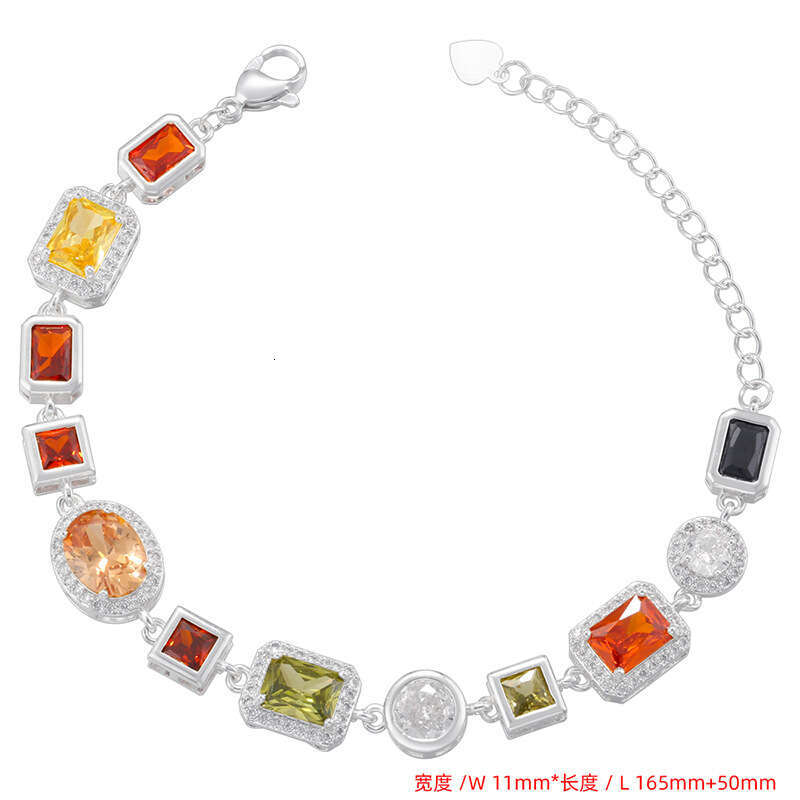 Designer bracelet Diamond bracelet Light luxury diamond jewelry studded square necklace with high-end feel bracelet necklace set accessories for women