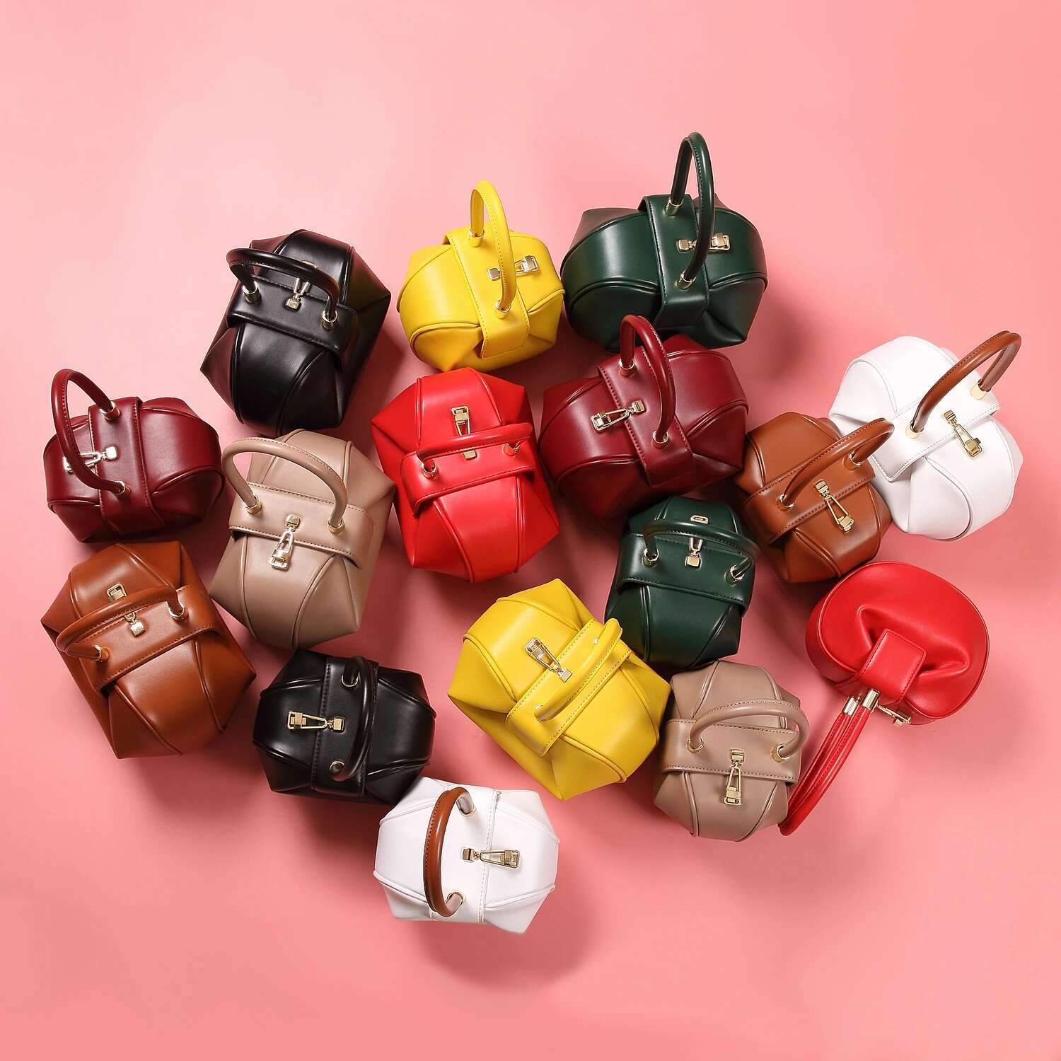 2024 TWO SIZE Vintage Elegant Pillow Boston Box Genuine Leather Handbags Top Handle Clutches Evening Bags Women Female Small