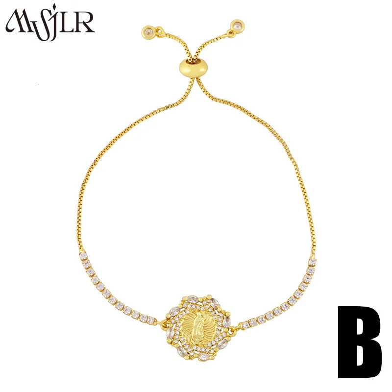 MVB-013 Cute Style Adjustable Hollow Round Bracelet Womens Wedding Gift Diamond Zircon Adjustable Accessories Jewelry 250326