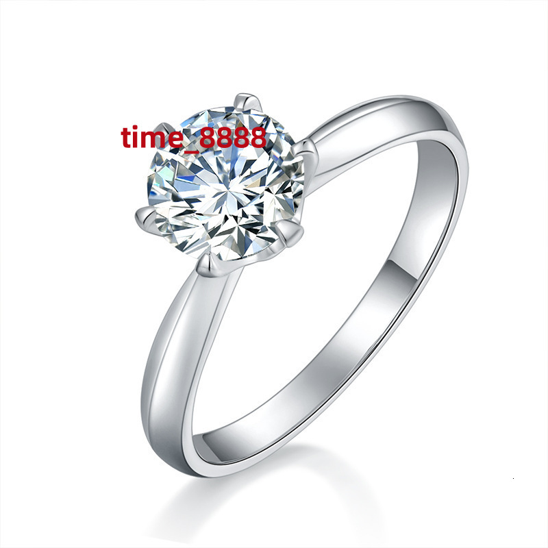 Classic Solid S925 Silver Solitiare VVS 1ct Moissanite Diamond Infinity Ring for Women Wedding Jewelry with Certificate Gra