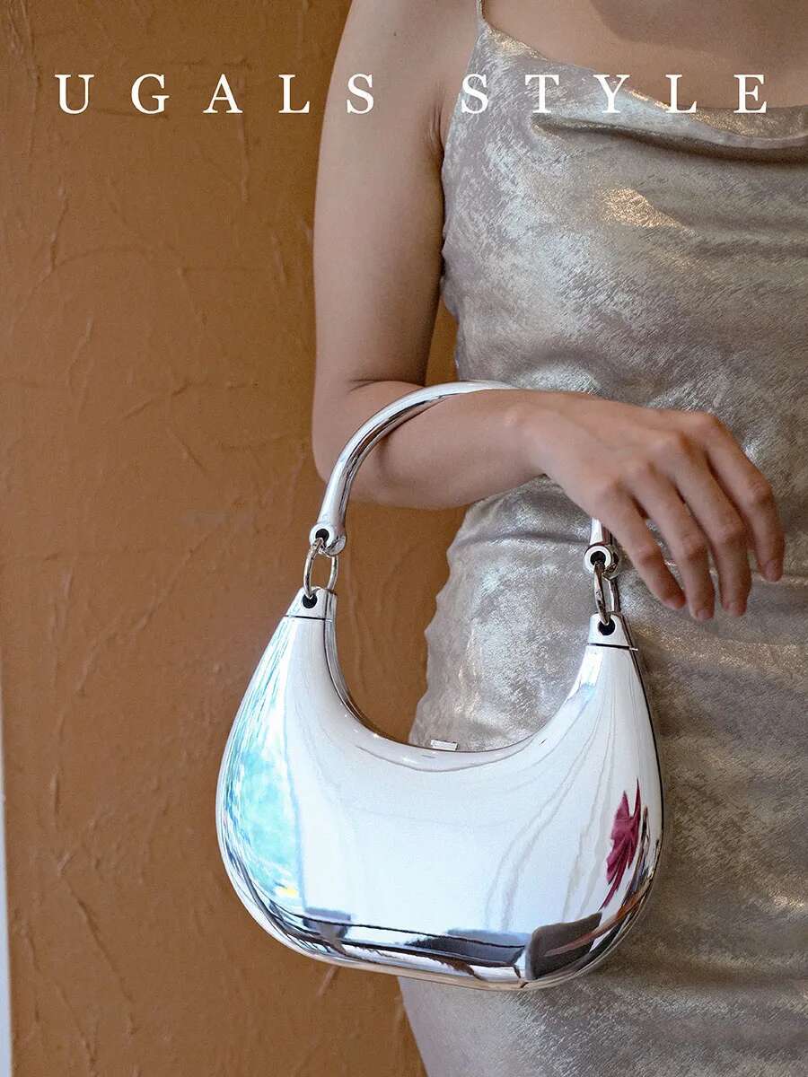 Women Evening Clutch Clear Acrylic Handbag Shoulder Bag Half Moon Wedding Purses Party Ladies