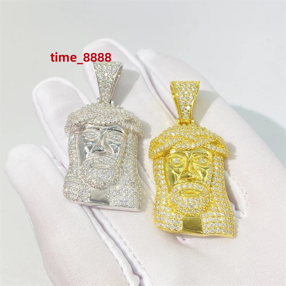 2023 New DJMAX Full Moissanite Diamond Pendant For Women Original 925 Sterling Silver Jesus Mens Diamond Pendan Hippop No Chain
