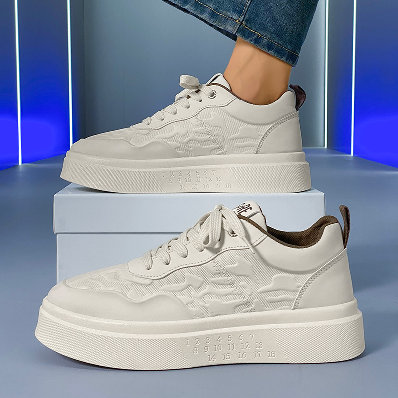 2025S New Trend Designer Summer Breathable Men S Thick Soled Versatile White Casual Board Shoes