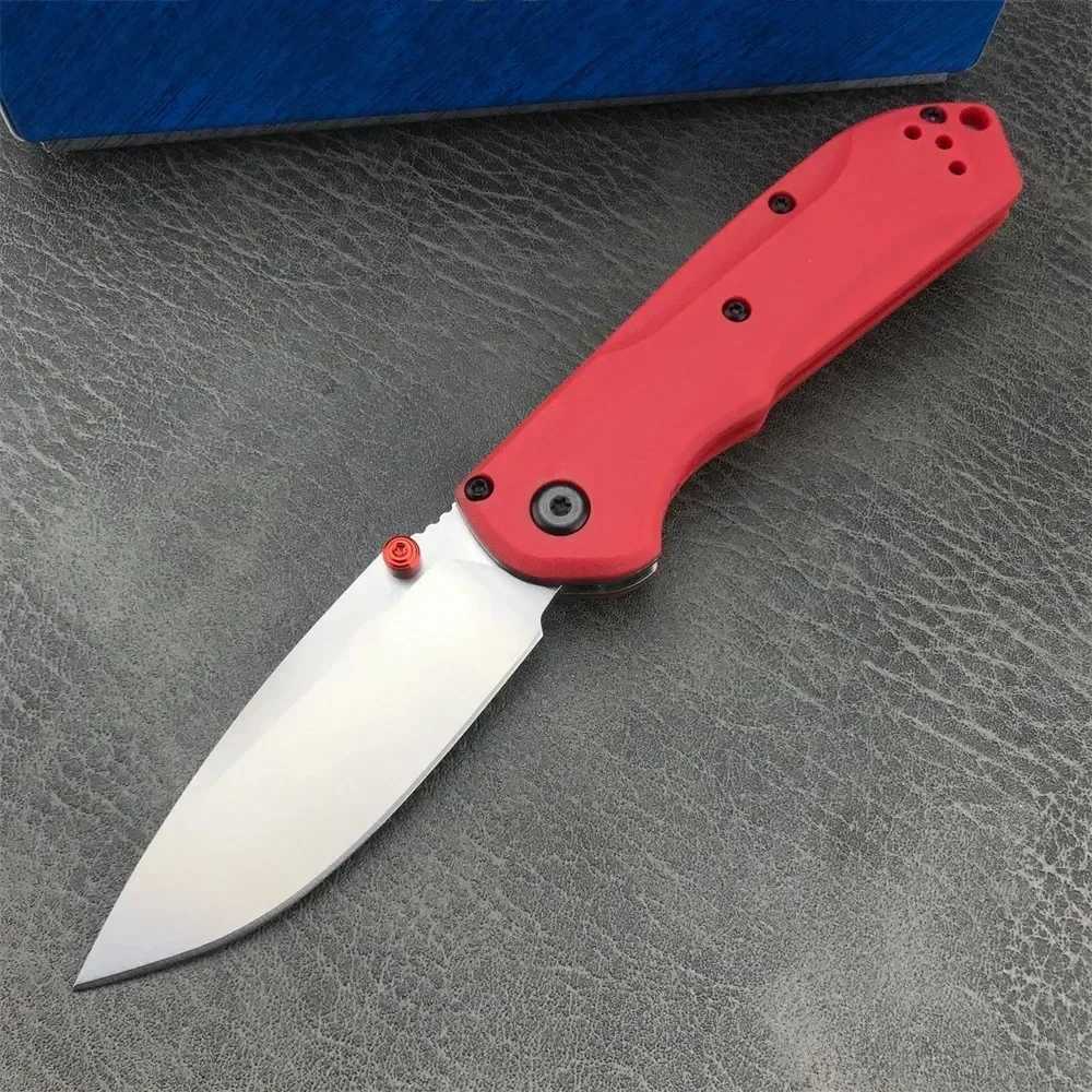 BM 565 Free D2 White/Black Blade Nylon Fiber Handle Pocket Folding Knife Outdoor Camping Hunting EDC Tool Survival KnifeXJ250326