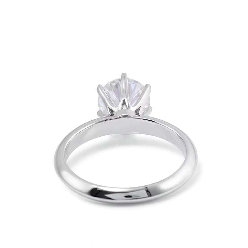 Luxury 925 Sterling Silver Moissanite Diamond Rings 2ct Round VVS D Color GRA Wedding Engagement Rings Gift