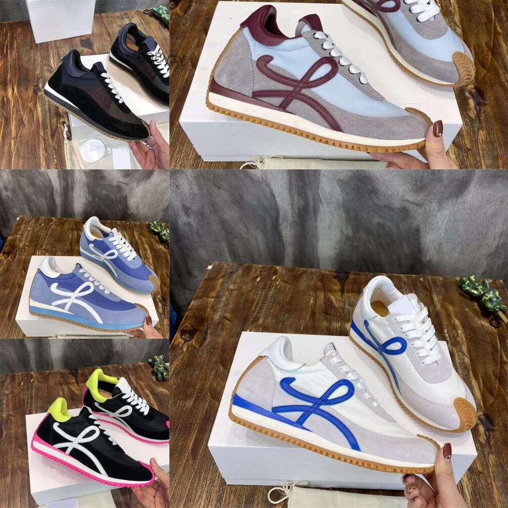 Runner Flow Sneakers Designer Mens Womens Casual Shoes in Nylon Suede Sneaker Upper Fashion Sport Ruuning Classic Sh C66W loeweshoelies loeweliness 4NTD
