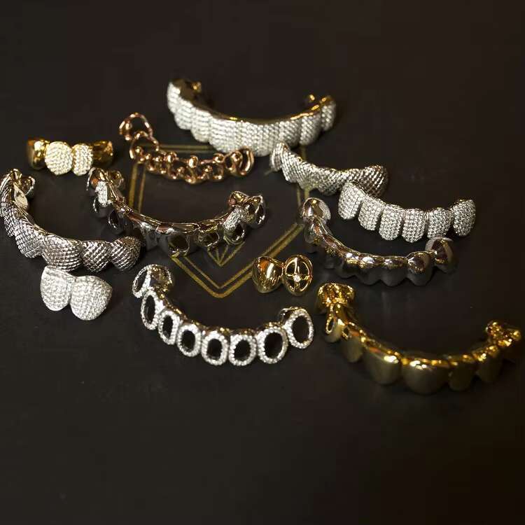 Factory Custom S925 Silver 10K 14K 18K Solid Gold Grillz Teeth Iced Out VVS Moissanite Lab Natural Diamond Grillz for Teeth
