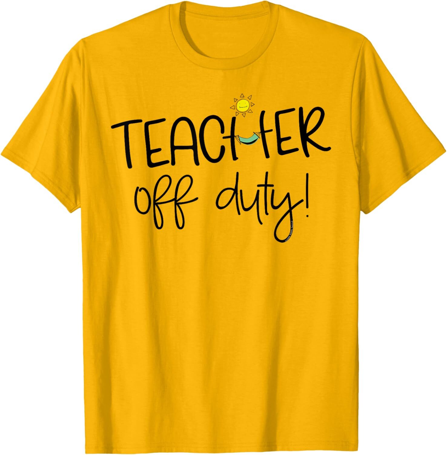 T shirt for Mens Summer Break Teacher Off Duty with Hammock and Sun-Teachers Graphic Tee Casual Tops Clothes Short sleeve cool
