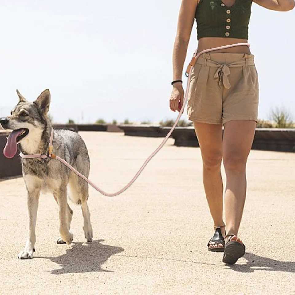 Multi functional adjustable P-shaped dog belt chain traction rope used for running walking hands-free belts X250326