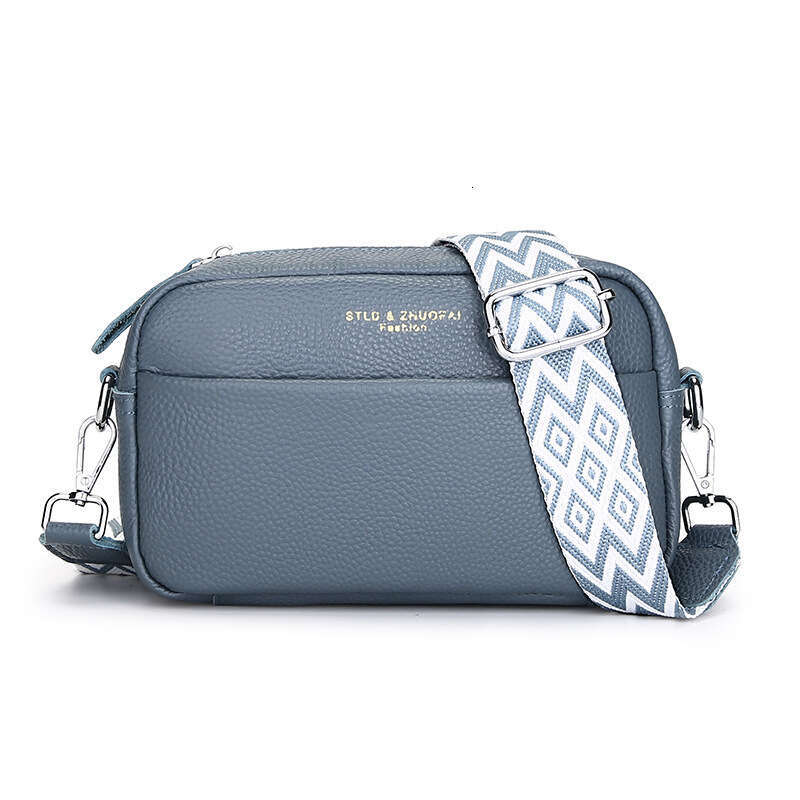 Genuine Leather Women's 2023 New Fashion Simple One Shoulder Crossbody Top Layer Cowhide Small Square Bag