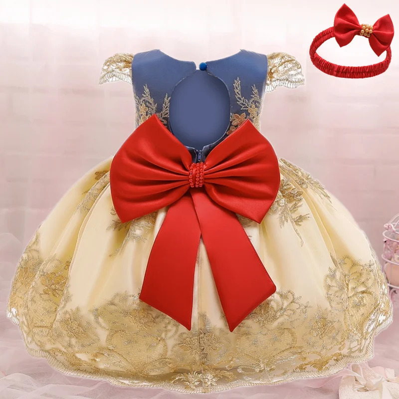 Baby Girls Christmas Dress 3 6 9 12 18 24 Months Toddler born Lace Princess Dress 1 Year Old Birthday Party Year Costume 250325
