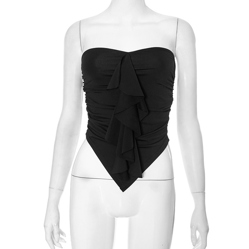 2025S Fashion Designer Q TP Women S Spring Summer New Sleeveless Backless Sexy Strapless Vest Top For Women