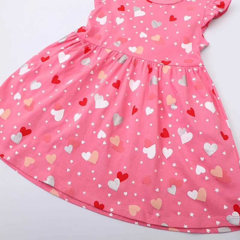 Jumping Meters 2-8T heart-shaped printed girls dress summer sleeveless princess baby Par dress childrens clothing W250326
