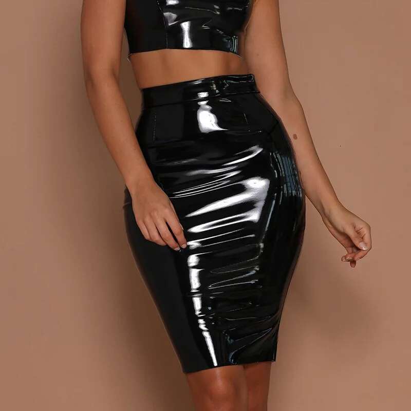Dongdumaoyi Nieuw Hot Item Modieuze Hoogglans Taille Klinkende Stijlvolle Midi Rok Voor Dames C