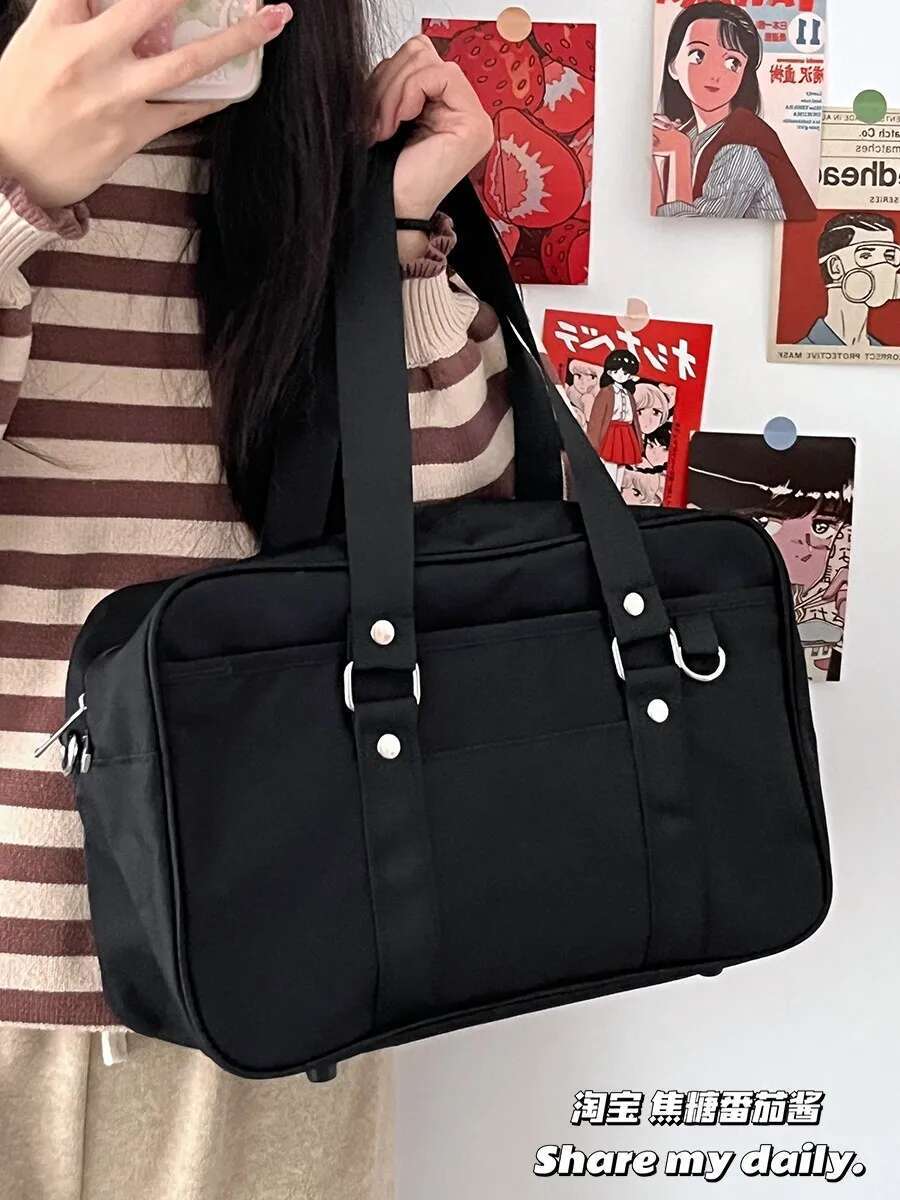 Japanese All-Match Simple Girl JK Uniform Trend Lolita Commuter Portable Bags Campus Handbill Shoulder Crossbody Bag