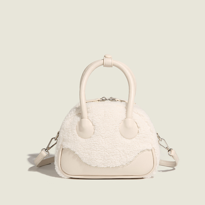 Women's Bag New Autumn/winter Plush All-in-one Boston Bag High-grade Niche Lamb Wool Single Shoulder Crossbody Designer Bag