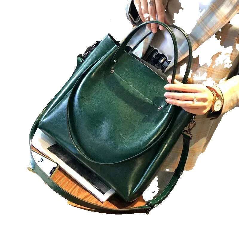 Women's Cow Genuine Leather Handbags Female Natural Cowhide Crossbody Bag Ladies Multiple Large Capacity Shoulder Bags