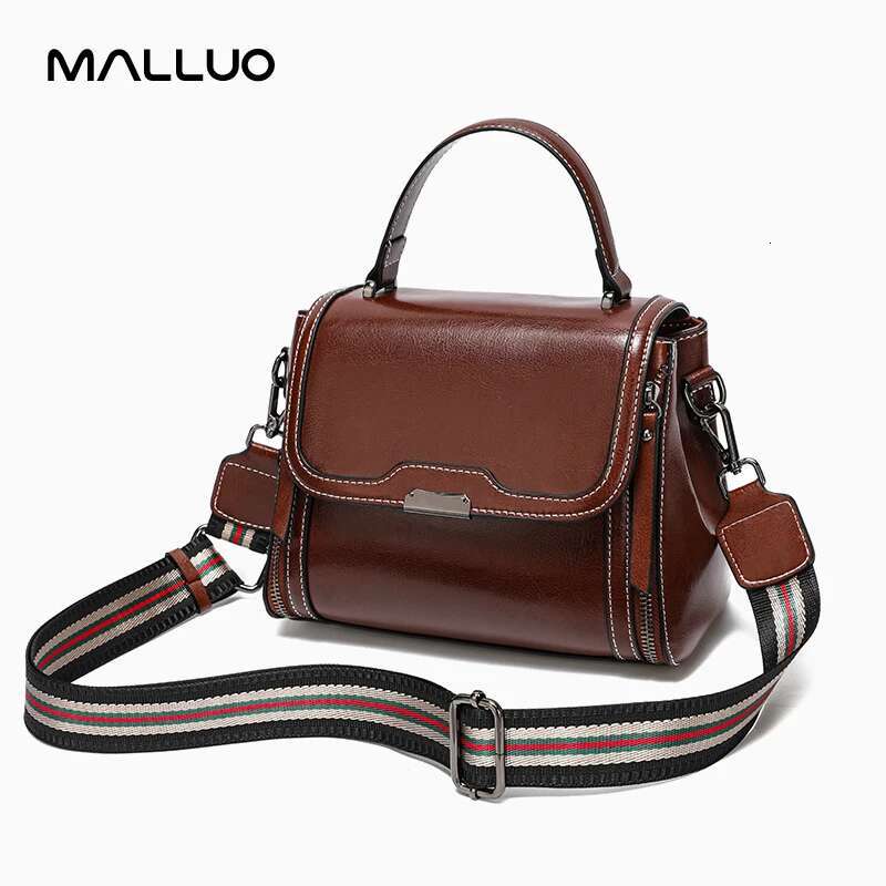 Designer Oil Wax Cowhide Leather Women's Handbag Crossbody Bag Lady Commuter Handbill Shoulder Messenger Bags For Female