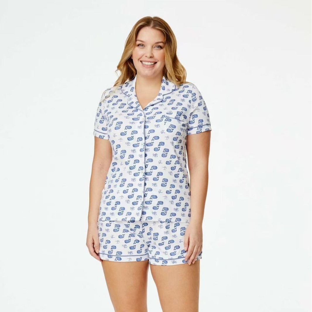 Women's new loose short sleeved shorts, pajamas, women's simple casual home wear