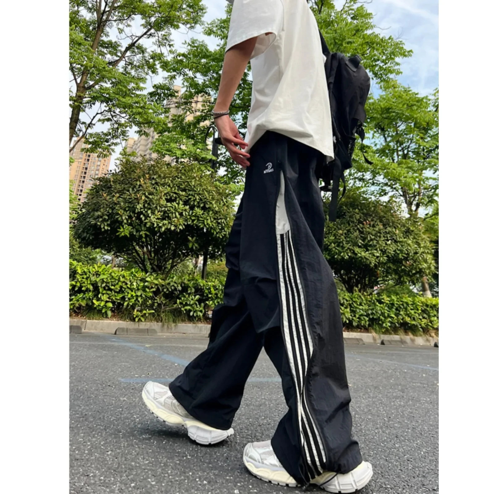 American style casual Trouser autumn trend street thin fast drying straight leg sports pants loose fit suitable for casual pants 250321