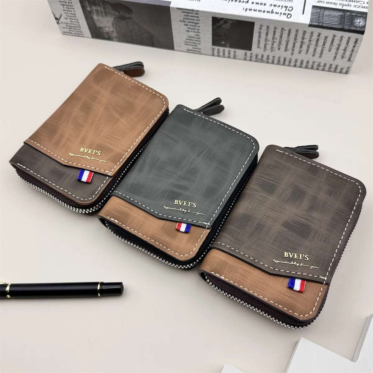 2025 New Multi Functional Zipper Jacket With Multi PU Leather Large Capacity Designer Card Bag For Men And Women