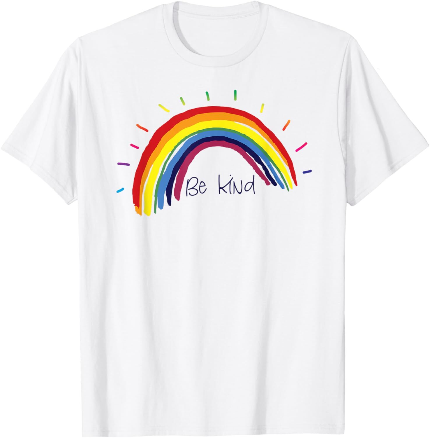 T shirt for Mens Kindness Rainbow Positive Message - Be Kind Graphic Tee Casual Tops Clothes Short sleeve