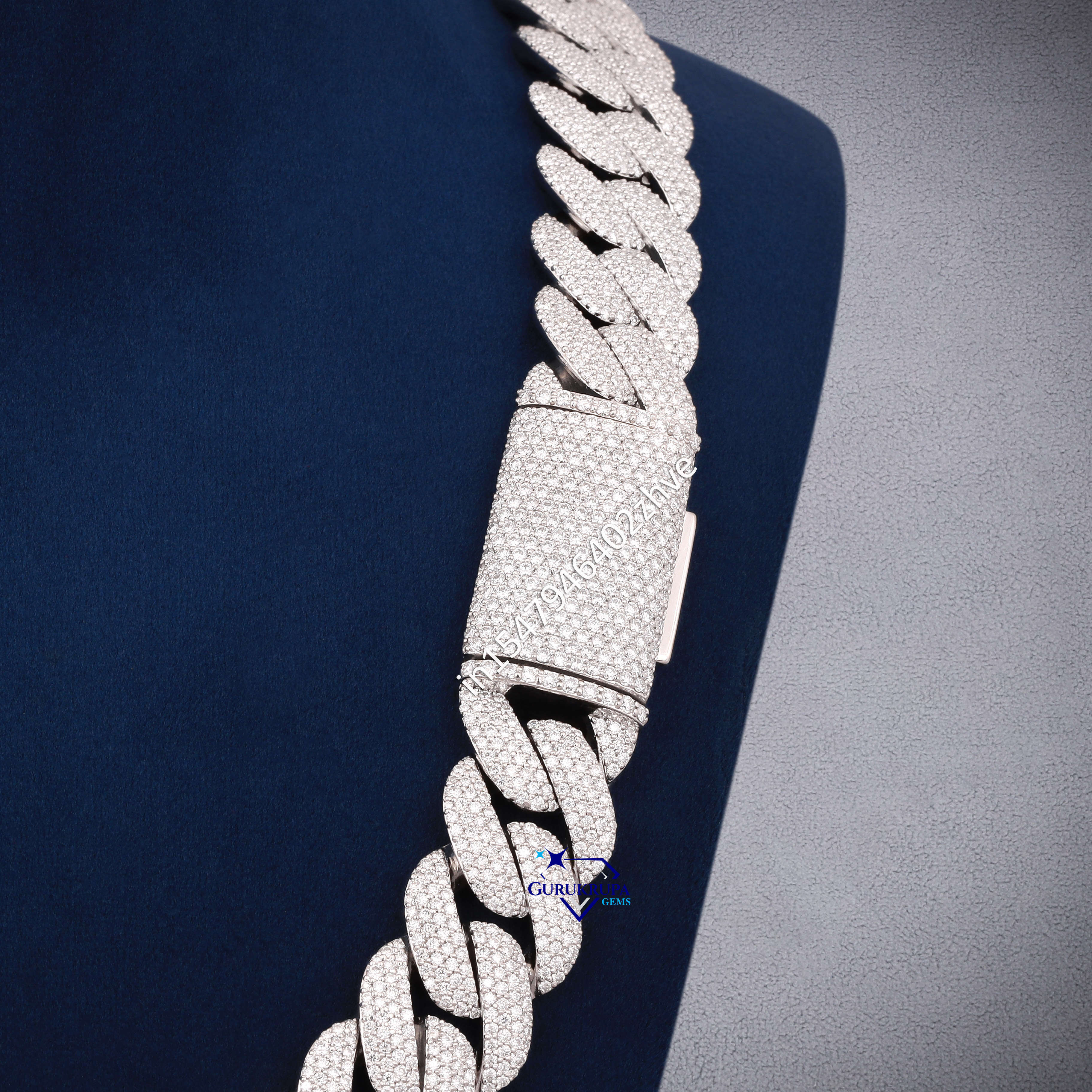 Custom 22MM Moissanite Cuban Chain Necklace Popular Shine Brightly 925 Sterling Silver Cuban Link Chain for Men Women