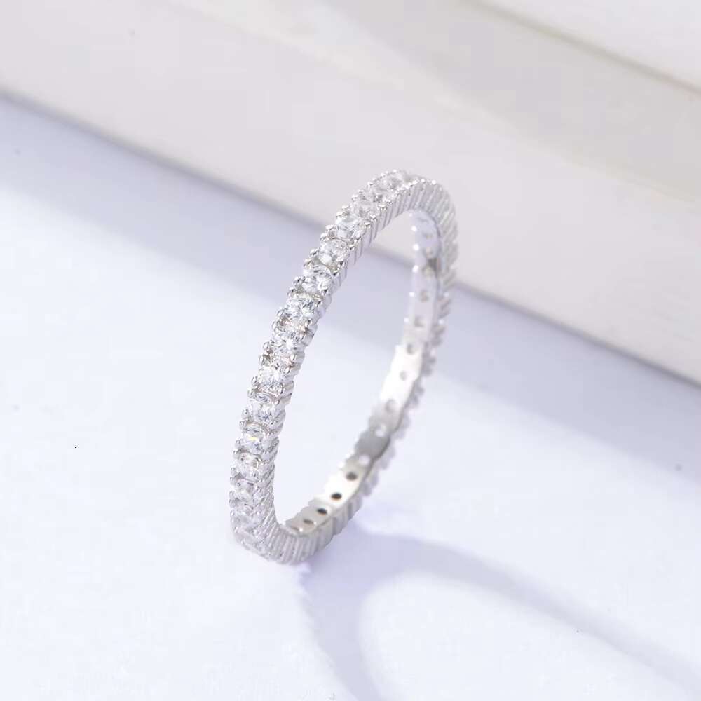 LiCai 14K Gold Plated Solid 925 Sterling Silver CZ Simulated Diamond Stackable Ring Eternity Bands for Women Size 5-8