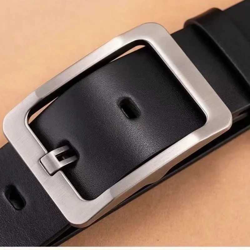 Mens Retro PU Leather Belt with Buckle Jeans Black Belt Business Casual Brand Retro Belt W250326