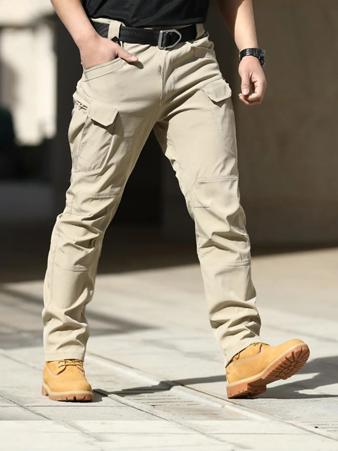 Combat Pants with Multiple Pockets Urban Commute Cargo Stretchable Waterproof Durable and Breathable 250321